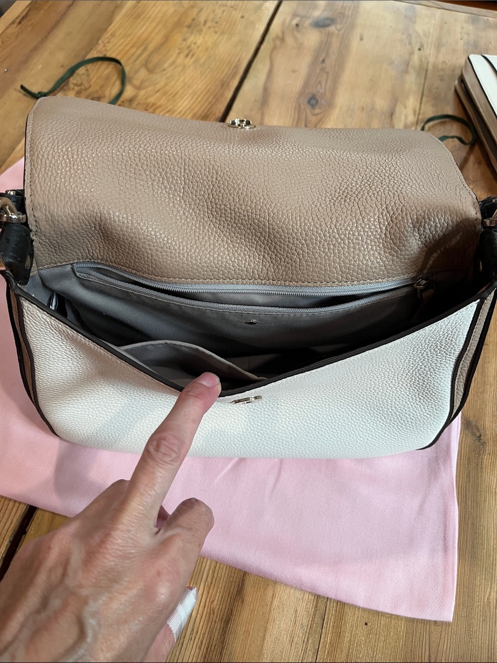 Set/2 KATE SPADE Pocketbook Purse & Matching Wallet Pebbled Leather Tri-Color - Picture 14 of 16
